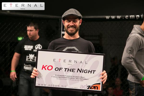 Bretto with the Eternal MMA Knockout of the Night plaque